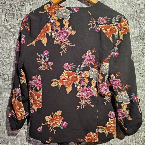 Flower Print Jules & Leopold- Open Front Shawl Blazer - Picture 2 of 5